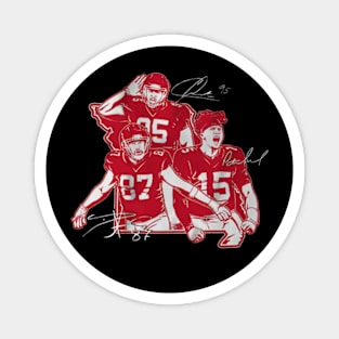 Patrick Mahomes, Travis Kelce & Chris Jones Kansas City Star Collage Magnet